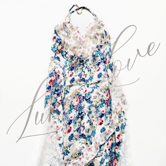 FOR LOVE & LEMONS Josalyn Maxi Dress In Blue NWT - Picture 10 of 14